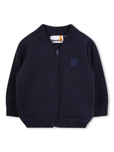 Детский кардиган с v-образным вырезом и молнией из хлопковой смеси Timberland, Navy