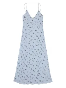 Платье с запахом и цветочным принтом Ganni, синий