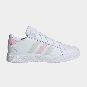 Кроссовки adidas Grand Court Lace-Up K 'White Crystal Jade Pink', белый