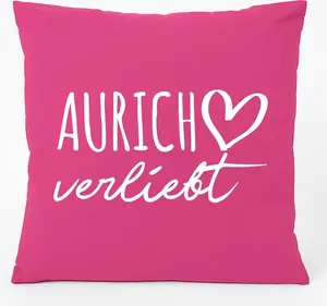 Подушка для дивана Huuraa Aurich in Love Gift 40x40 см с хлопковым наполнителем цвета фуксии Aurich Souvenir Hellweg Druckerei