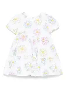Платье с цветочным принтом Monnalisa, белый