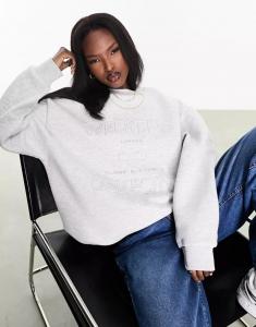 Серый свитшот с потертым логотипом ASOS Weekend Collective