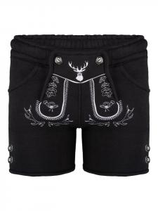 PAULGOS Детские спортивные штаны в традиционном кожаном стиле, шорты-бермуды JOK-KK2, черные