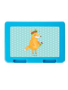 Mr. & Mrs. Panda Ланчбокс с изображением лисы и цветов, выполненный в бирюзово-пастельных тонах