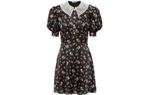 Платье с короткими рукавами женское черное Miu Miu