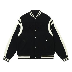 Бейсбольная куртка унисекс, вид спереди, абрикос