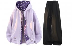 Повседневная спортивная одежда Unisex WARRIOR, розовый фиолетовый top+черный pants