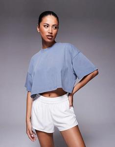 4505 Icon, укороченная футболка из плотного хлопка с быстросохнущей отделкой, цвет «китайский синий»