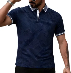 Мужская футболка-поло Casual Button Down с коротким рукавом, летняя, легкая и дышащая