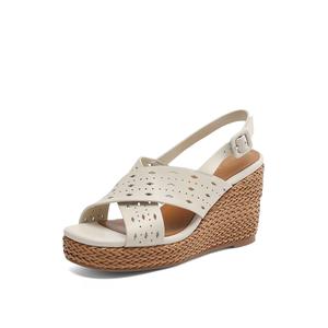 Сандалии с одним ремешком женские Rosa Bianca, Ecru (Sheepskin Lining)