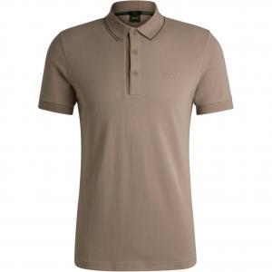 Polo с вышитым логотипом Boss HUGO BOSS, светло коричневый