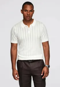 Ажурная рубашка-поло с застежкой-молнией на воротнике Ombre, White