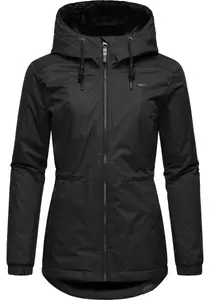 Зимняя куртка в стиле регвир "Данкка Теплая", с капюшоном, приятная, мягкая женская куртка на зиму Ragwear, черный