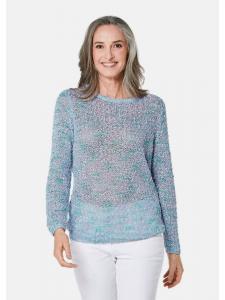 GOLDNER Короткий размер: Пуловер. Эффектный пуловер из ленточной пряжи светло-голубого цвета