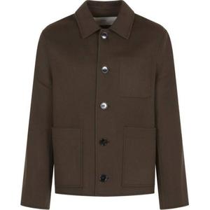 Ami Paris Куртка на пуговицах с длинными рукавами AMIPARIS, Темно-коричневый