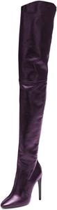 Женские сапоги FSJ с острым носком, на шпильке, выше колена, с боковой молнией, из лакированной кожи, зимние, размеры 4-15 US, Purple