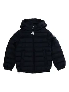 Пальто с капюшоном на молнии Moncler Enfant, синий