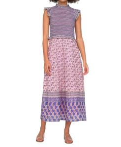 Бьянка плиссированное миди-платье в фиолетовом цвете SEA