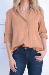 Блузка Riley Terra White Stripe в цвете Rust Velvet Heart