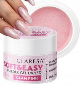 Claresa Soft & Easy Glam Pink Nail Builder Gel с тиксотропией 90 г Puderek
