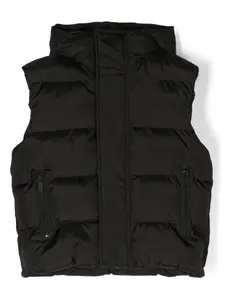 Жилет с капюшоном и логотипом DSQUARED2 KIDS, черный