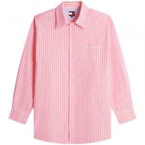 Tommy Hilfiger Рубашка Women's Pink White Stripes 0D2 Lapel Moderate