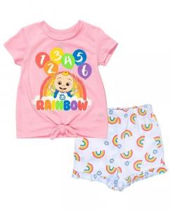 Комплект одежды из футболки и шорт JJ для маленьких девочек Cocomelon, мультиколор