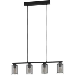 Подвесной светильник ZOCABON E27 1 шт. Подвесной светильник черного цвета из стали - без E27 - 40 Вт Eglo, черный