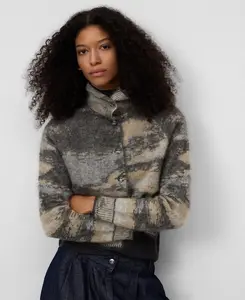 Женский градиентный кардиган из жаккардовой ткани Adolfo Dominguez, песочный