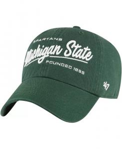 Женская зеленая шапка Michigan State Spartans Sidney Clean Up Adjustable '47 Brand