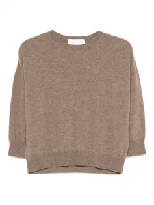 Вязаный джемпер с круглым вырезом Vanisè, коричневый