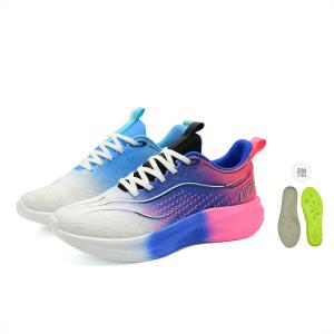 7 SEVFUN Унисекс беговые кроссовки низкие белые/розовые/зелёные Azure Electric Glow непарные с латексной стелькой, цвет Azure Electric Glow Mismatched (Includes Latex Insole)