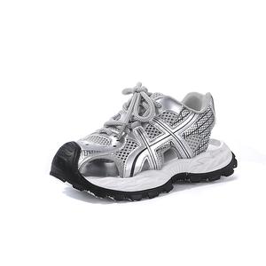 Легкие, амортизирующие, износостойкие, дышащие, низкие детские сандалии SHIBU, серебряный