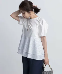 Рубашка, многоярусная, крой и пошив Suite L, цвет Multi-Stripe Series [202]