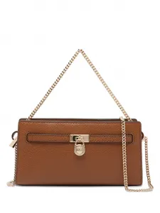 Сумка на плечо с цепочкой и замком Michael Michael Kors, коричневый