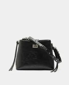 Сумка-трансформер в стиле «тоут» с заклепками на ручке и застежкой на пуговицы, однотонная Parfois, черный