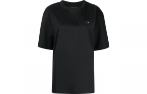 Yohji Yamamoto Футболка Women's Obsidian Black с круглым вырезом, умеренно прямого кроя