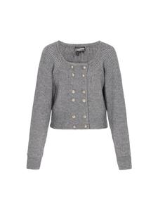 DreiMaster Женский кардиган серого меланжевого цвета