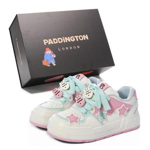 Paddington Bears Износостойкие и легкие женские лоу-топ скейтборд кроссовки Beige Pink Green (Beige Pink Fish), цвет Beige Pink Green (Beige Pink Fish)