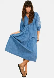 Джинсовое платье средней длины прямого кроя Fatface, Indigo Blue