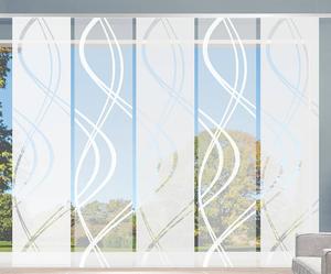 Раздвижная штора Home Wohnideen Tiberio, ткань тканая - 60 х 245 см - белая - комплект из 5 шт.