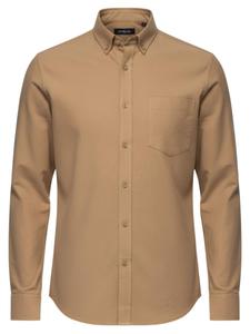 Ombre Рубашка на пуговицах Regular fit 'OM-SHOS-0153' в цвете капучино