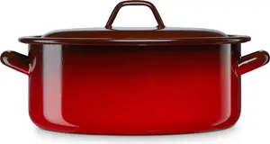 Индукционная кастрюля Ignea с крышкой, эмалированная сталь, 14 см, 1 л, винтажный красный Briebe