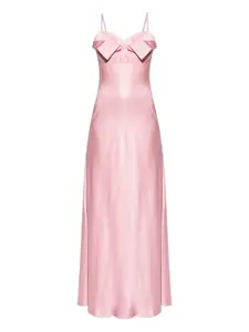 Платье-комбинация макси с бантом Alexander McQueen, розовый