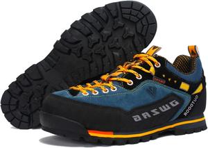 Мужские низкие туристические кроссовки, подошва с антискользящим эффектом, амортизирующий дизайн, походные ботинки, размер 6.5-10.5 Generic, желтый