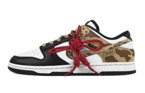 Nike Dunk Red Rope Cloud Pattern Abrasion Resistant Low top Skateboard Shoes Unisex Black Brown