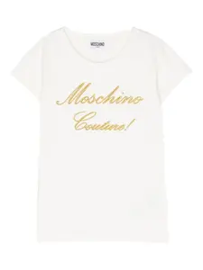 Футболка с вышитым логотипом Moschino Kids, белый