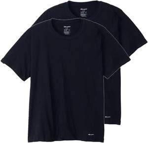 Мужские футболки Champion с коротким рукавом, комплект из 2 штук, 100% хлопок, логотип с надписью, CM1EZ701J, черный