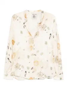 Топ с цветочным узором Semicouture, бежевый