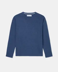 Базовый однотонный трикотажный свитер с круглым вырезом для мальчика Kids El Corte Inglés, синий